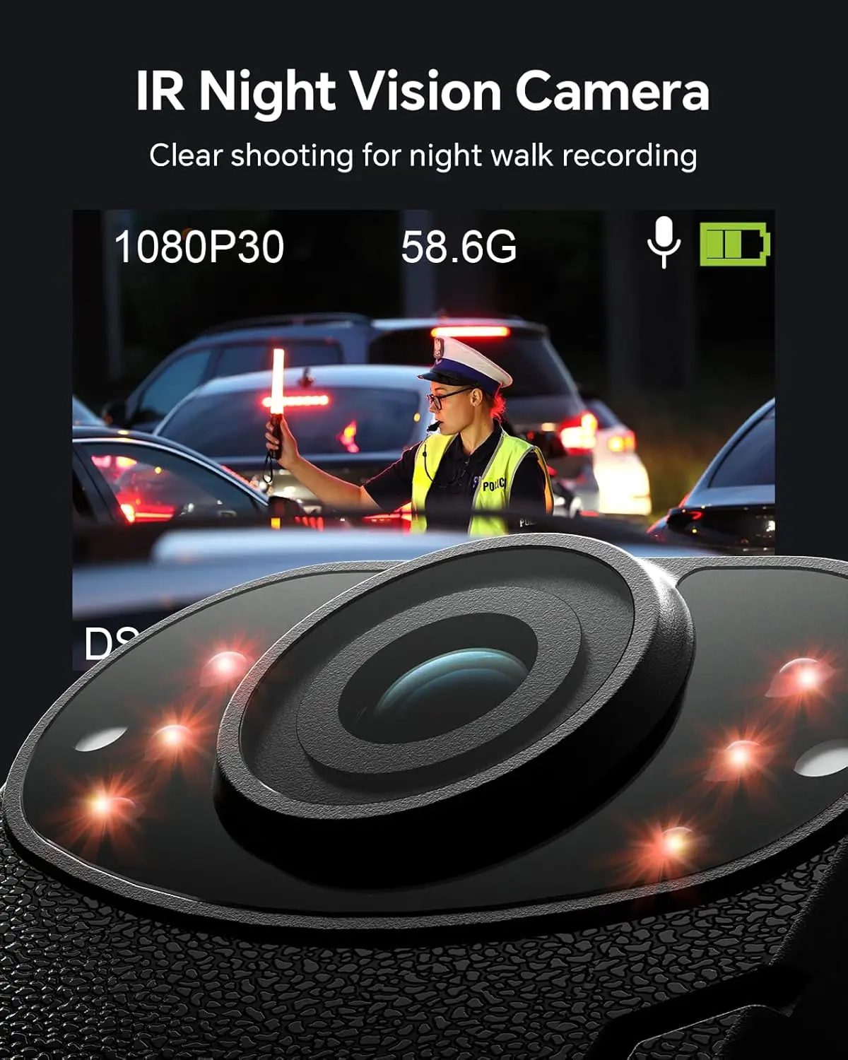 Boblov KJ21 1296P Body Camera – 10-Hour Recording, Night Vision - Image 3