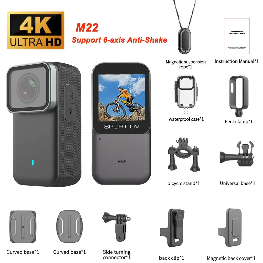 Ansvicam M22 4K Thumb Action Camera – 6-Axis Stabilized POV Cam - Image 7