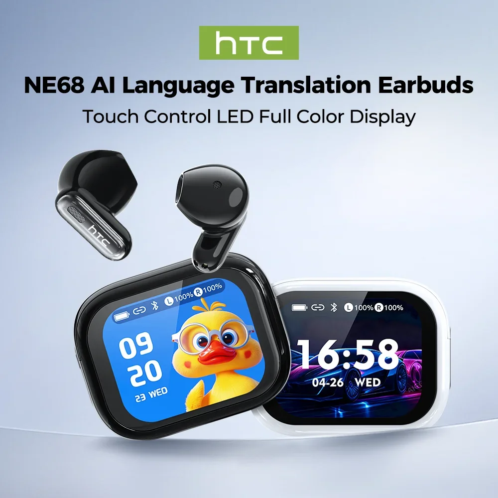 HTC NE68 Bluetooth 6.0 AI Translation Earbuds – Long Battery Life