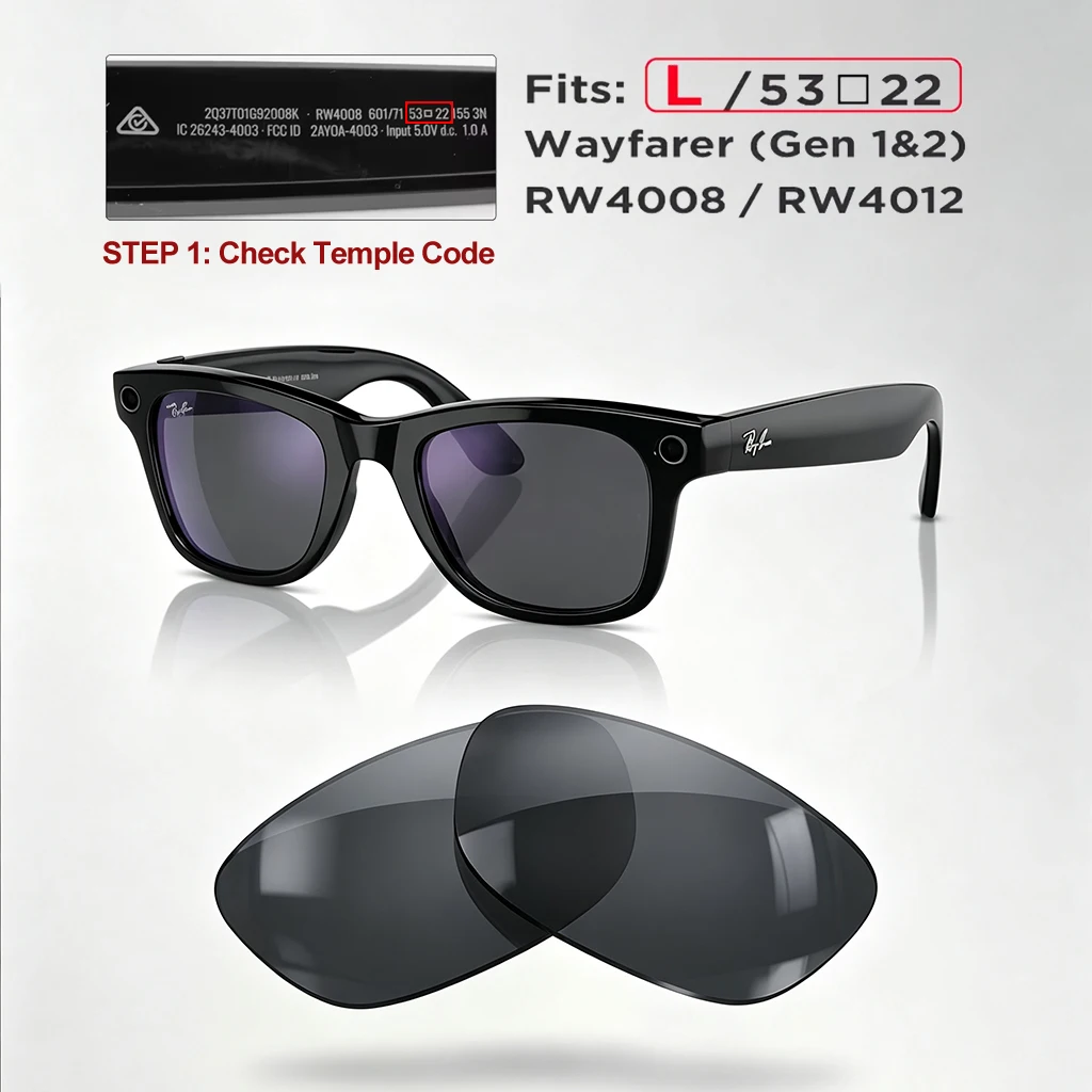 Photochromic Polarized Replacement Lenses for Ray-Ban Meta Wayfarer - Image 15