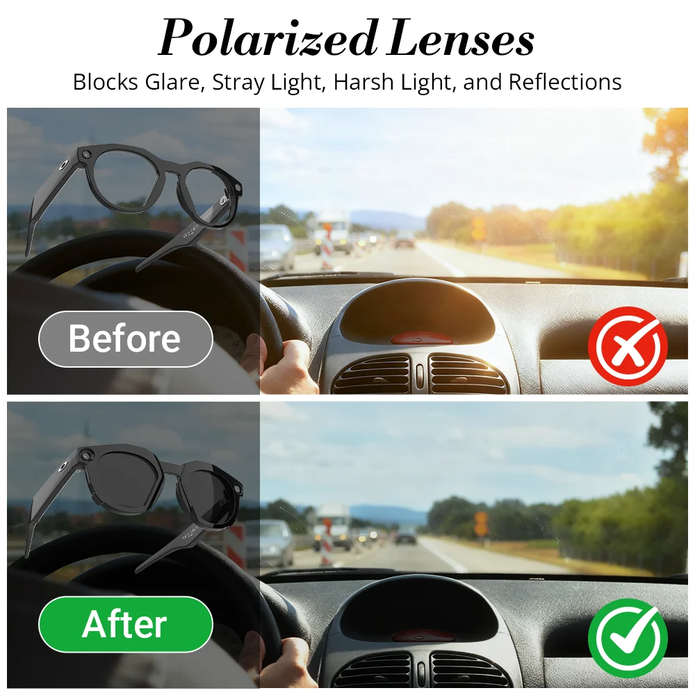 Hibloks Polarized Clip-On Lenses for Oakley Meta HSTN – UV400 - Image 2