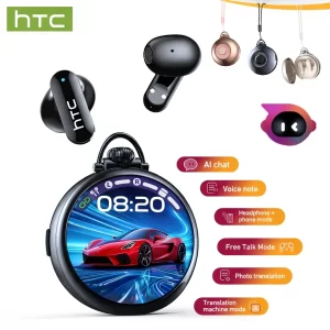 HTC NE71 AI Translator Earbuds – Round HD Touch Screen Case