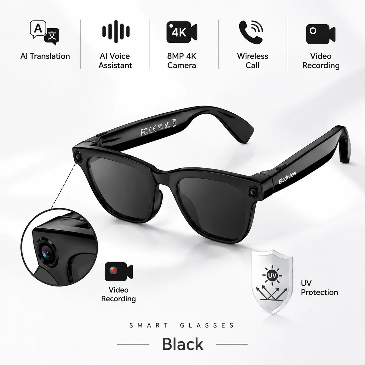 Blackview BV300 4K AI Glasses – Color-Changing Lenses & Translation - Image 8