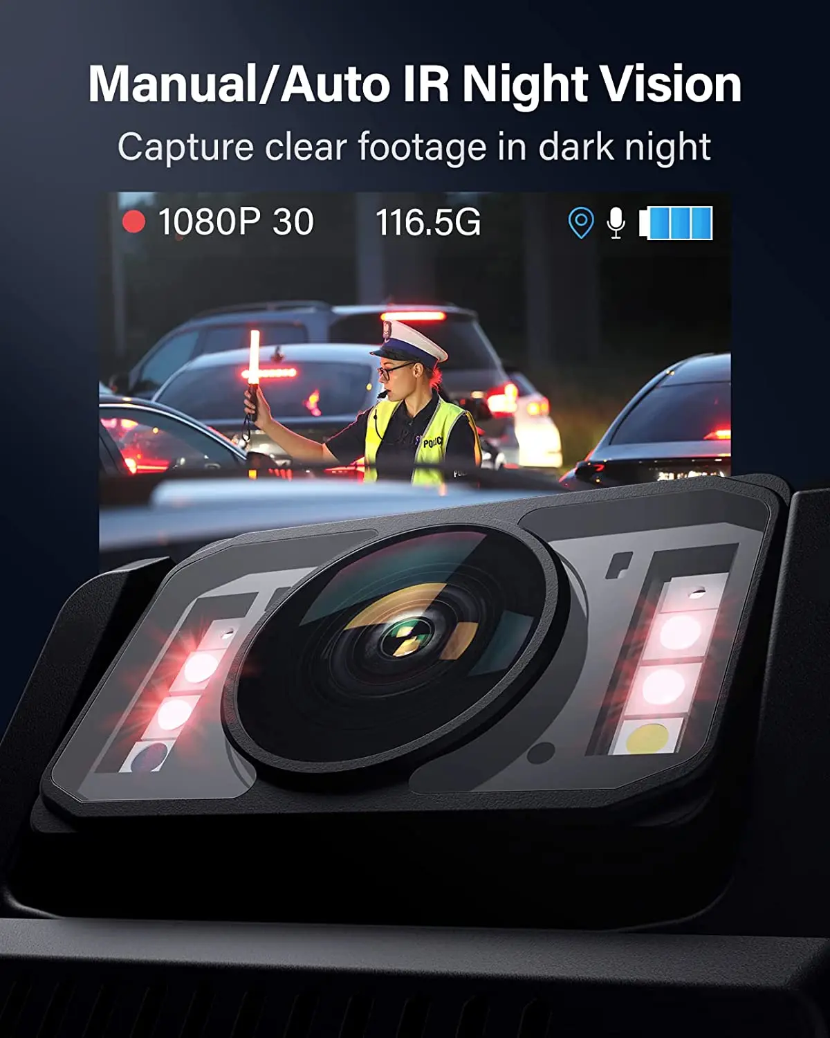 Boblov M7 1080P GPS Body Camera – 4000mAh, 128GB, 180° Rotating - Image 4
