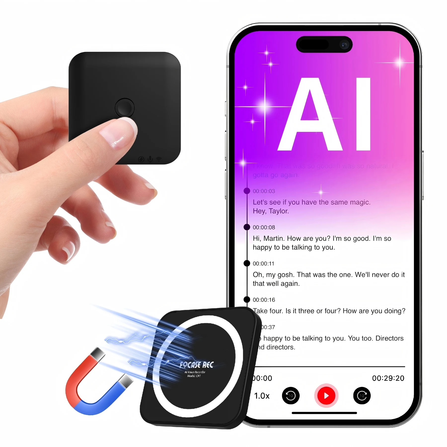 AIGLASSZ Note N10 – AI Voice Recorder, Auto Transcription, Summary, Translation