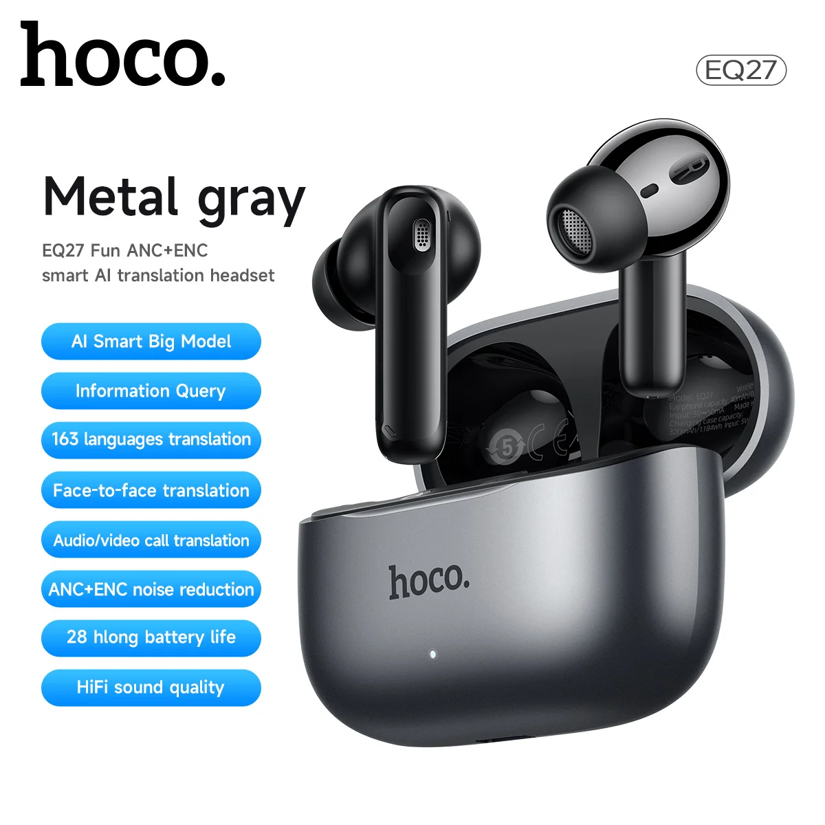 EQ27 OWS Open-Ear Earbuds – AI Translator, LCD Touch, Bluetooth 5.3 - Image 7