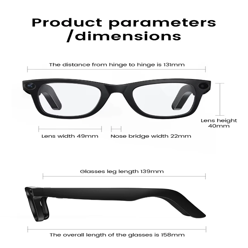 E02 AI Smart Glasses – 8MP Camera, Wi-Fi Transfer & Gesture Control - Image 5