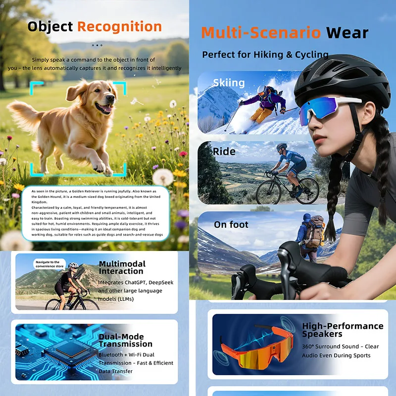 AIGLASSZ Vision V58 – AI Sports Smart Sunglasses, Anti-Shake Camera & Live Streaming - Image 5