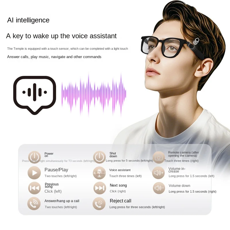 AIGLASSZ Vision V51 – AI Translation Audio Glasses, Photochromic Lenses for Cycling - Image 4