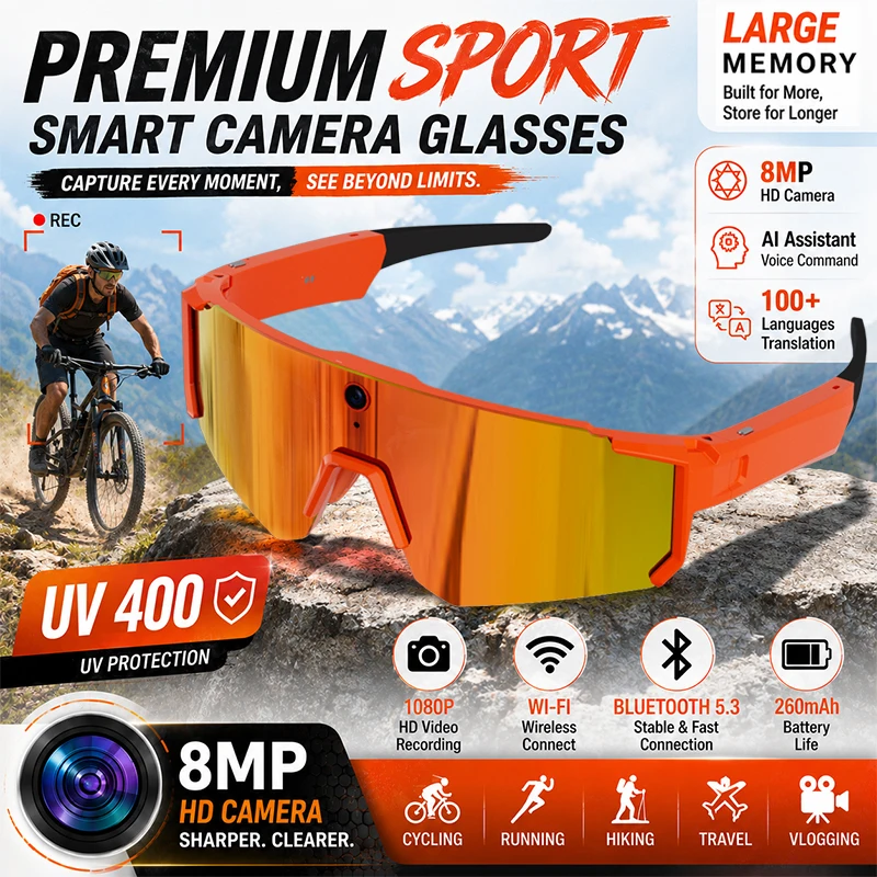 AIGLASSZ Vision V58 – AI Sports Smart Sunglasses, Anti-Shake Camera & Live Streaming - Image 9