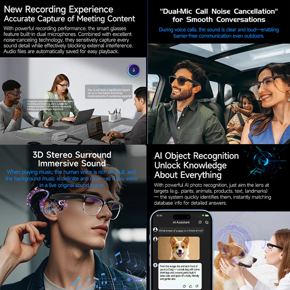 ELS AI Smart Glasses – 8MP Camera, Voice Assistant & Translation (IP66) - Image 6