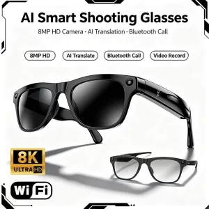 AIGLASSZ Vision V10 – 8K AI Camera Sports Sunglasses, ChatGPT, Calls & Translation