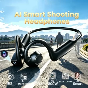 AIGLASSZ Lingo Buds LB01 – Bone-Conduction Camera Headphones, 8MP Camera & AI