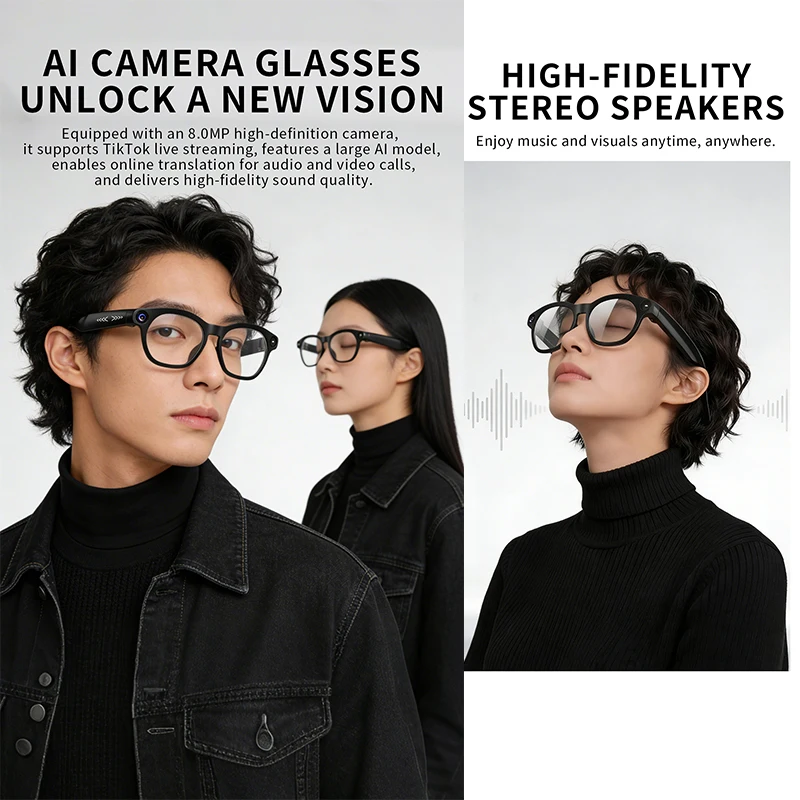 CY03 AI Smart Glasses – 8MP Camera, 1080P Video & Live Translation - Image 3