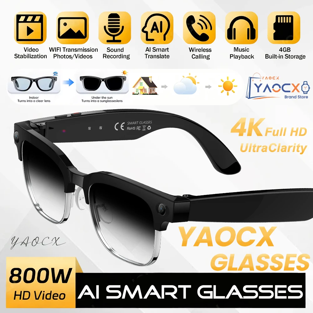 AIGLASSZ Vision V18 – 8MP AI Smart Sunglasses, Photochromic Lenses & Translation - Image 8