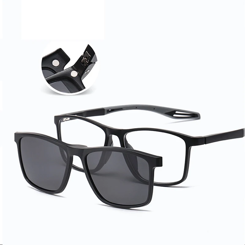 AIGLASSZ Optic O01 – 5-in-1 Magnetic Clip-On Glasses, TR90 Frame with Polarized Clip-Ons - Image 3