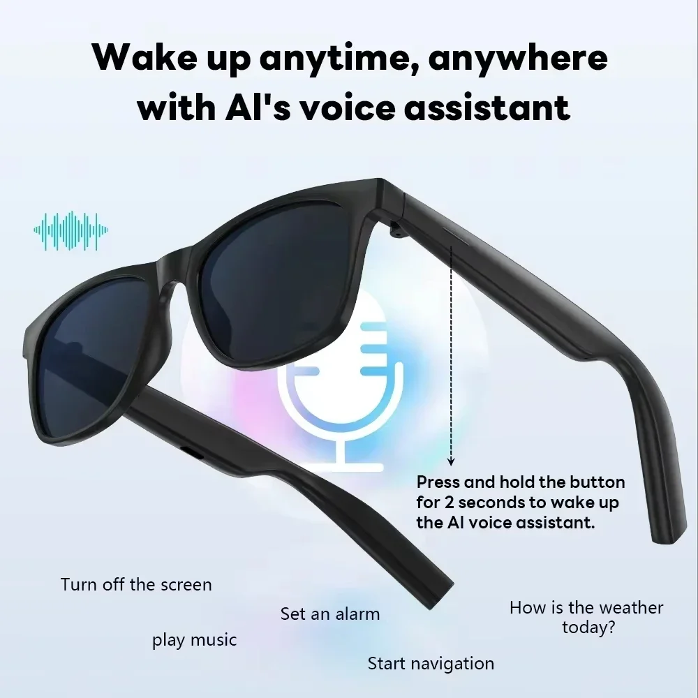 Lenovo Audio Sunglasses with Phone Camera Remote – Touch Control, Translator & Music