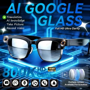 AIGLASSZ Vision V04 – 8MP AI Smart Sunglasses, Wi-Fi Transfer, Calls & Music