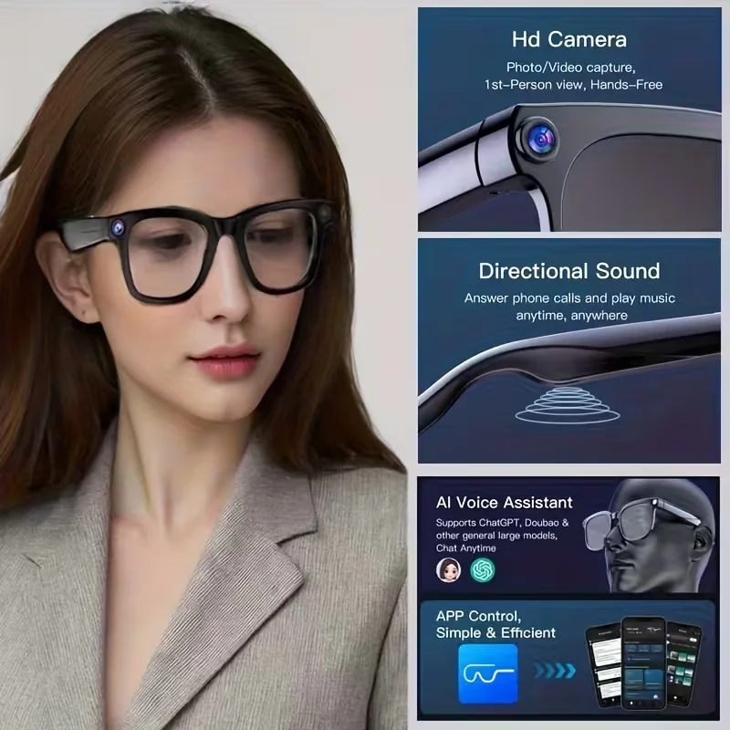Peje AI Smart Glasses – 1080P Camera, ChatGPT Assistant & Translation - Image 4