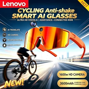 Lenovo 16MP ChatGPT Camera Sunglasses – 1080P Anti-Shake, 32GB
