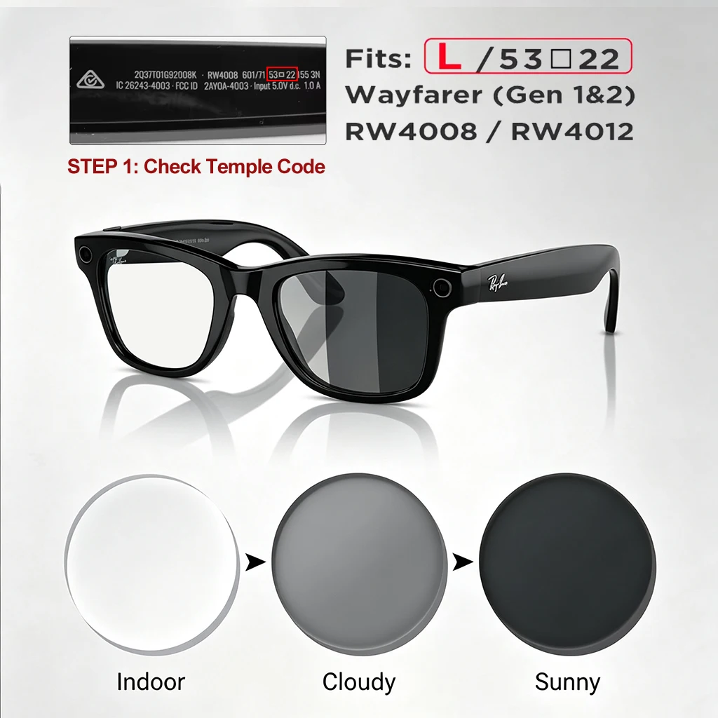 Photochromic Polarized Replacement Lenses for Ray-Ban Meta Wayfarer - Image 18