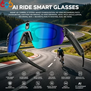AIGLASSZ Vision V01 – 4K AI Cycling Sunglasses, 8MP Anti-Shake Camera, Calls