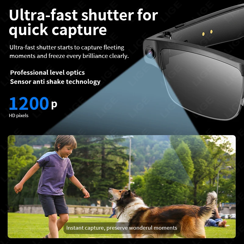 Lenovo Semi-Rimless AI Smart Glasses – Photochromic, ChatGPT & Camera - Image 2
