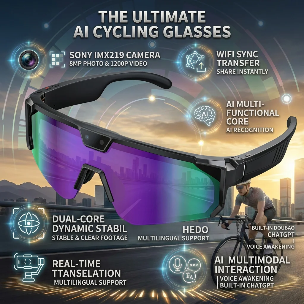 AIGLASSZ Vision V53 – AI Camera Glasses, POV Video, 30MP Photo & Object Recognition - Image 10