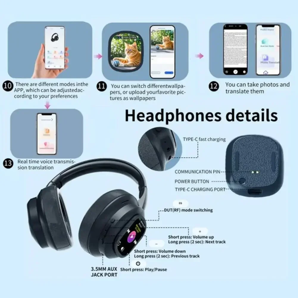 AIGLASSZ Lingo Buds LB05 – Touch-Screen AI Translation Earbuds, 169 Languages - Image 6
