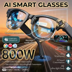 AIGLASSZ Vision V27 – 8MP Camera Smart Sunglasses, AI Photo Recognition & Translation