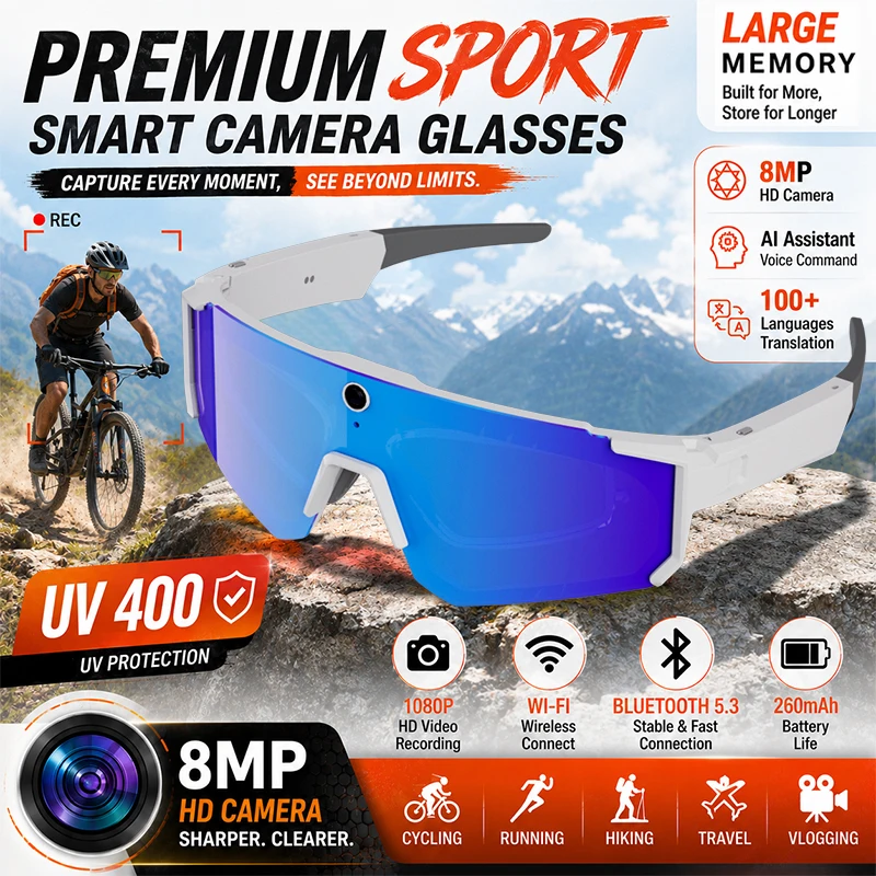 AIGLASSZ Vision V58 – AI Sports Smart Sunglasses, Anti-Shake Camera & Live Streaming - Image 7