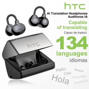 HTC NE67 Bluetooth 6.0 Ear-Clip AI Translator Earbuds with Chain