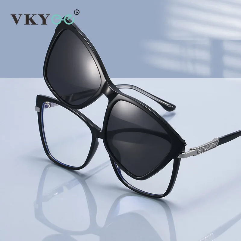 Vicky TR90 Magnetic Clip-On Polarized Sunglasses – Optical Frame - Image 3