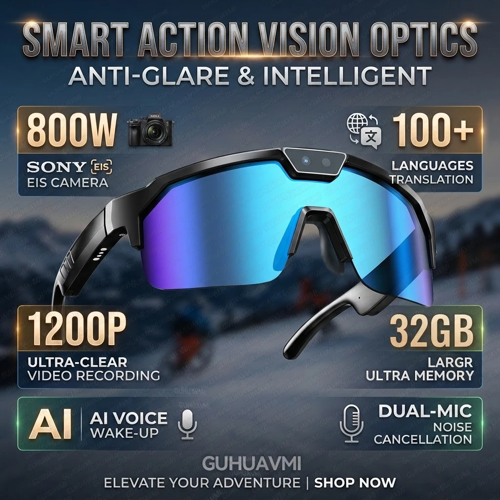 AIGLASSZ Vision V42 – AI Sports Glasses, Anti-Shake Camera, Windproof Design - Image 9