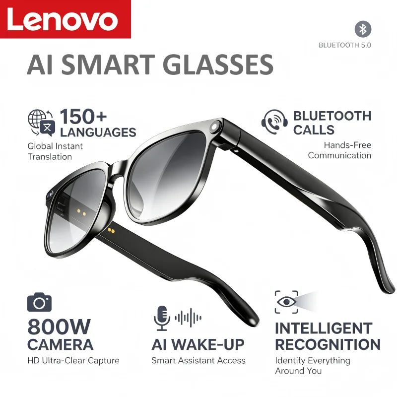 Lenovo Camera Smart Glasses – 150+ Language Translation & ChatGPT - Image 9