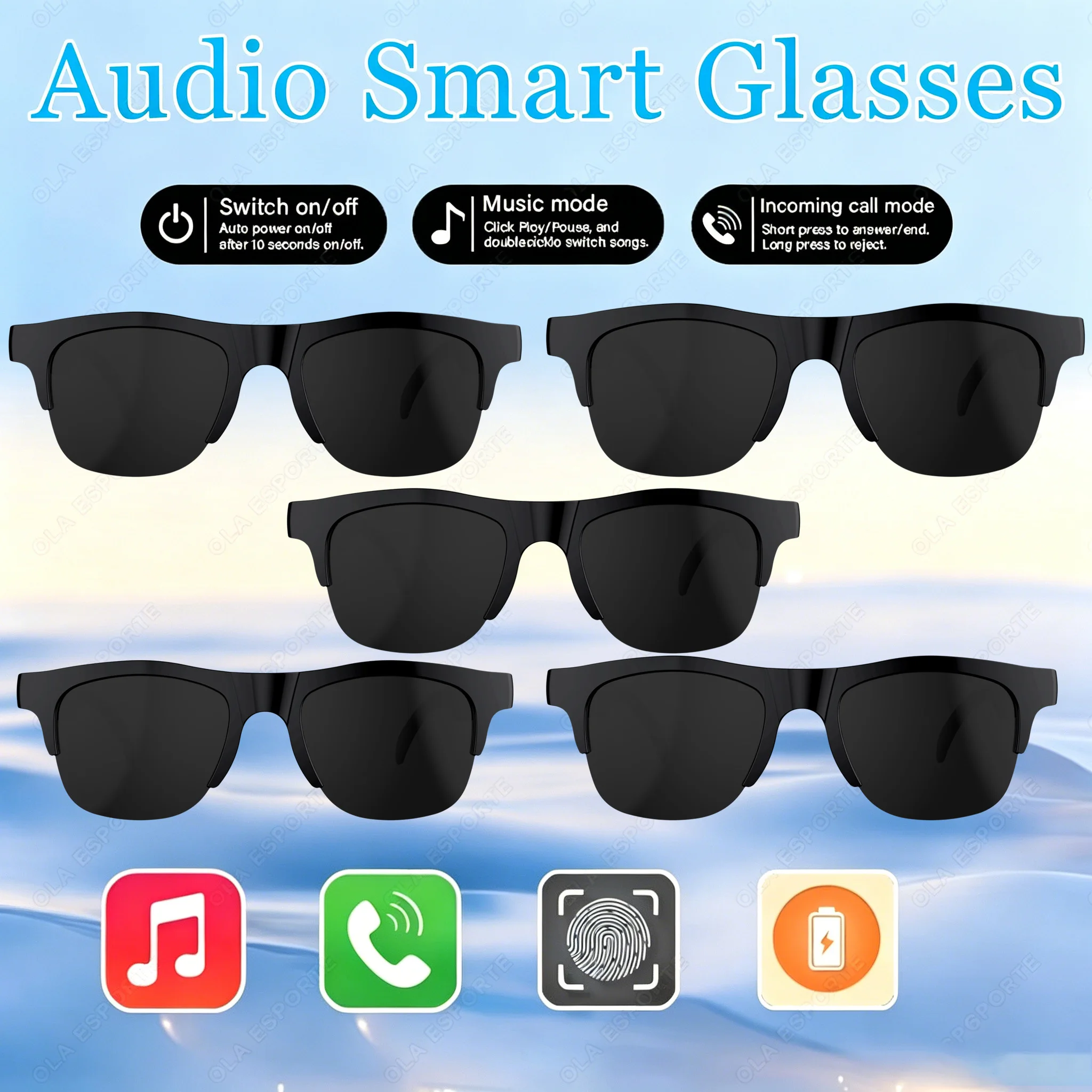 AIGLASSZ Vision V29 – Touch-Control Bluetooth Audio Sunglasses, Voice Assistant & Calls - Image 9