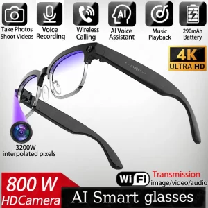 AIGLASSZ Vision V18 – 4K AI Smart Sunglasses, 8MP Camera, Photochromic & Translation