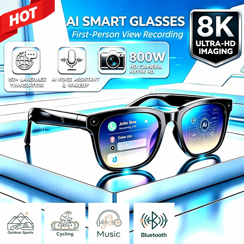 AIGLASSZ Vision V17 – HD Camera Sports Sunglasses, Bluetooth Calls & AI Voice