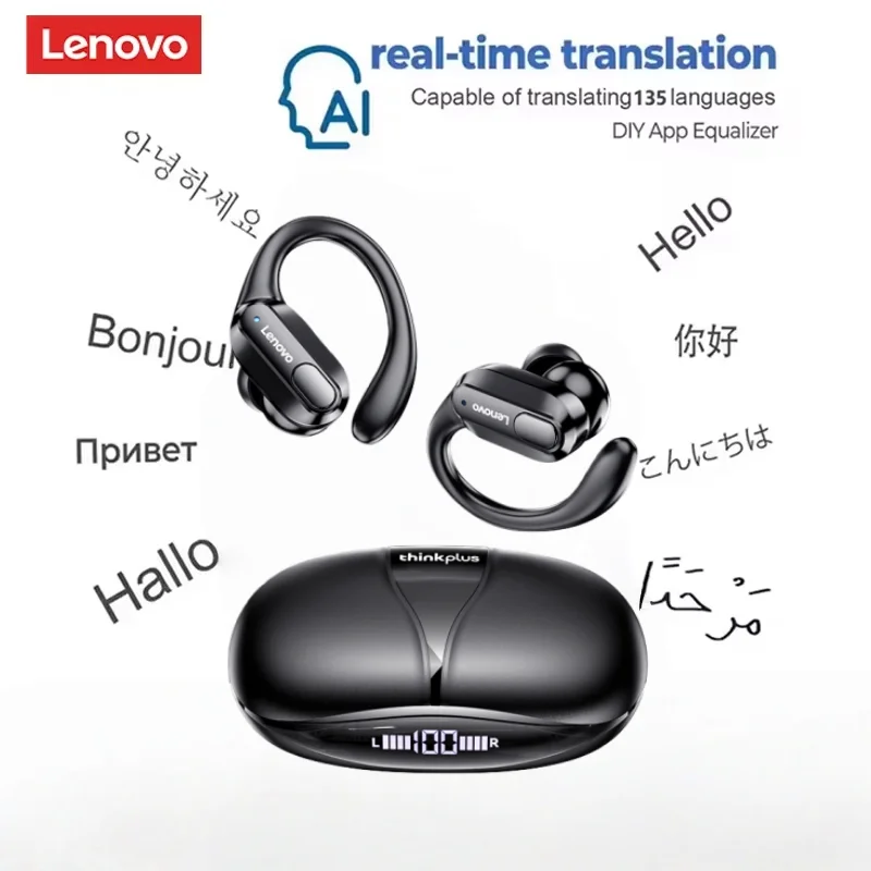 Lenovo XT80 Sports Earbuds – AI Translator, Hi-Fi Stereo, LED Display