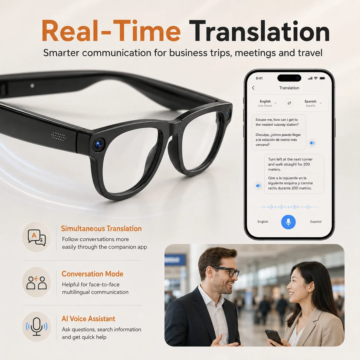 AIGLASSZ Vision V63 – 13MP POV AI Smart Glasses, Live Streaming, Translation & 32GB - Image 3
