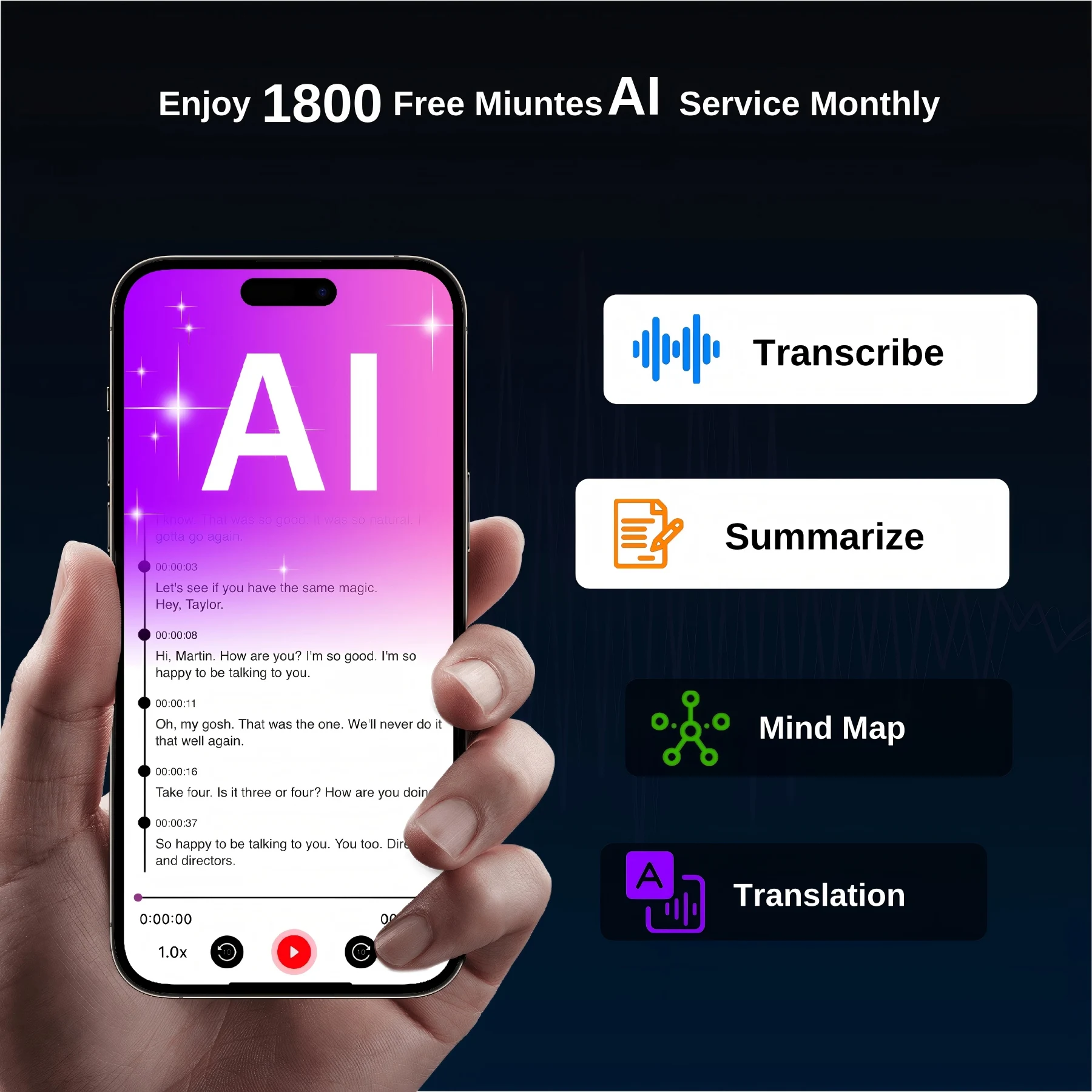 AIGLASSZ Note N10 – AI Voice Recorder, Auto Transcription, Summary, Translation - Image 3