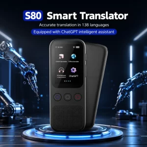 S80 AI Language Translator – 18 Offline Languages, Two-Way Voice