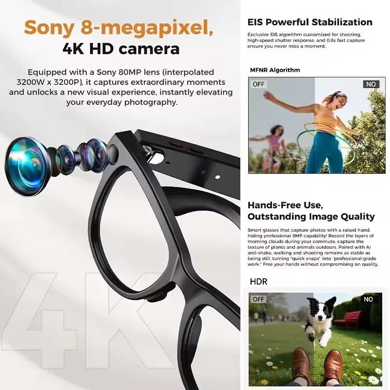 AIGLASSZ Vision V20 – 8MP Camera Smart Sunglasses with 3600mAh Case, AI Recognition - Image 3