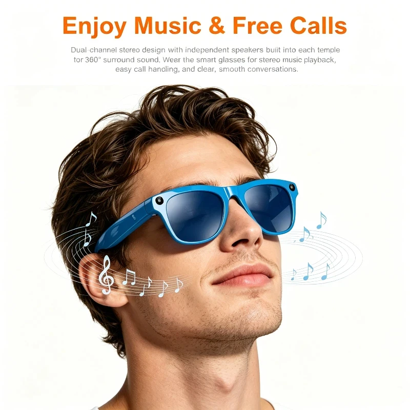 Lenovo 8MP AI Smart Glasses – 32GB, 3600mAh Case & Translation - Image 3