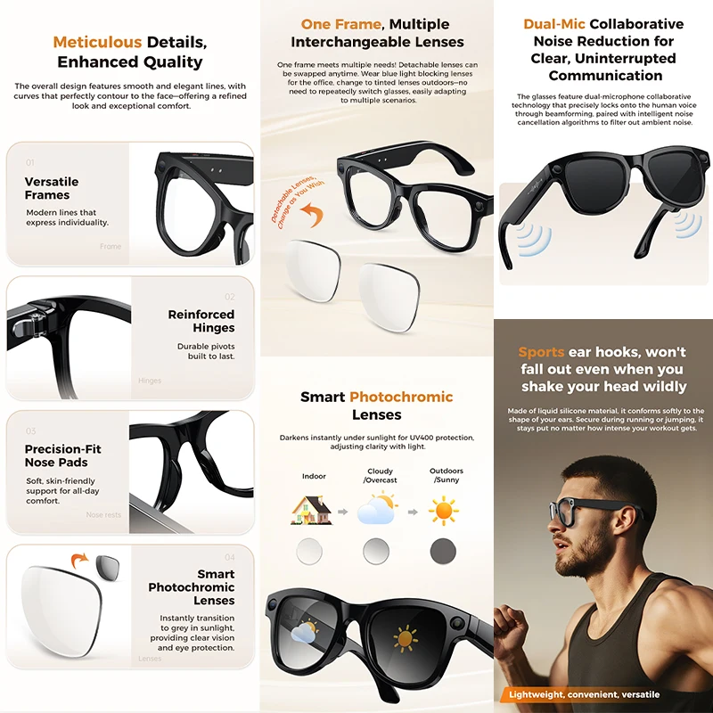 M02 Ultra AI Smart Glasses – 8MP Camera, Translation & 3600mAh Case - Image 6