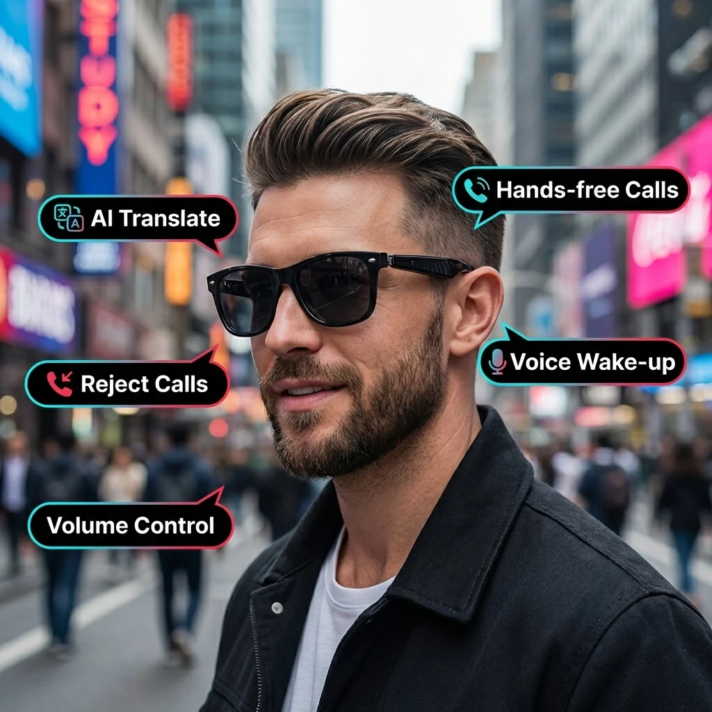Senbono AI Translation Audio Sunglasses – 100+ Languages, Calls & Music - Image 4