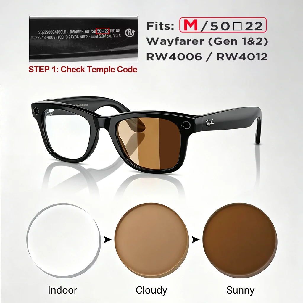Photochromic Polarized Replacement Lenses for Ray-Ban Meta Wayfarer - Image 13
