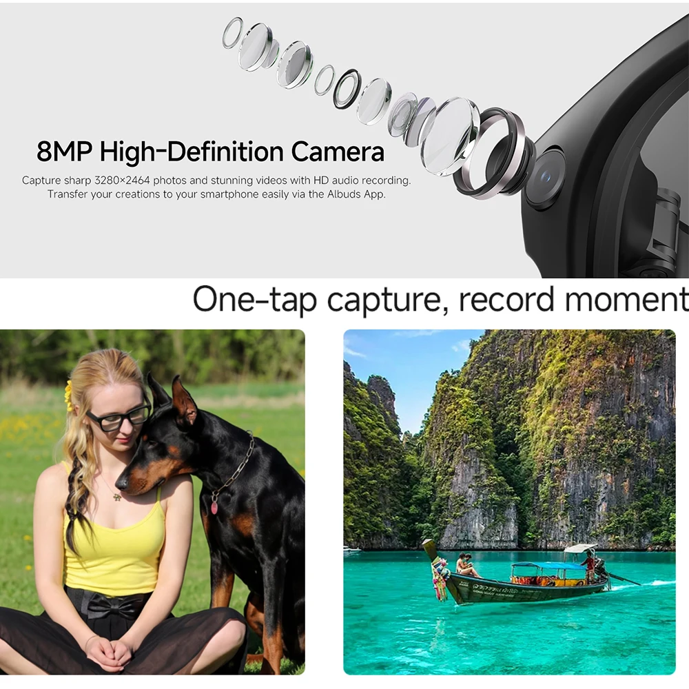 HD5 Ultra AI Smart Glasses – 8MP Camera & Real-Time Translation - Image 3