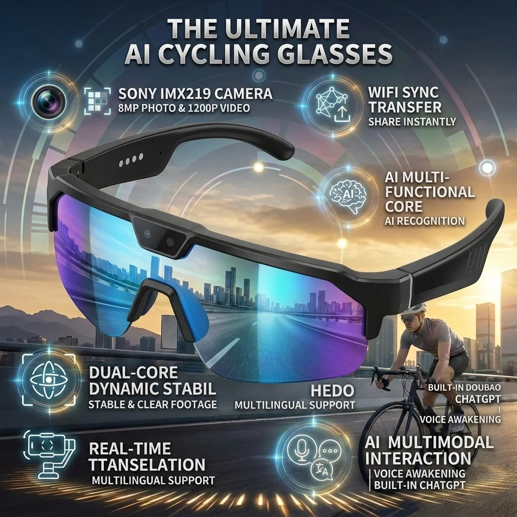 AIGLASSZ Vision V53 – AI Camera Glasses, POV Video, 30MP Photo & Object Recognition - Image 11