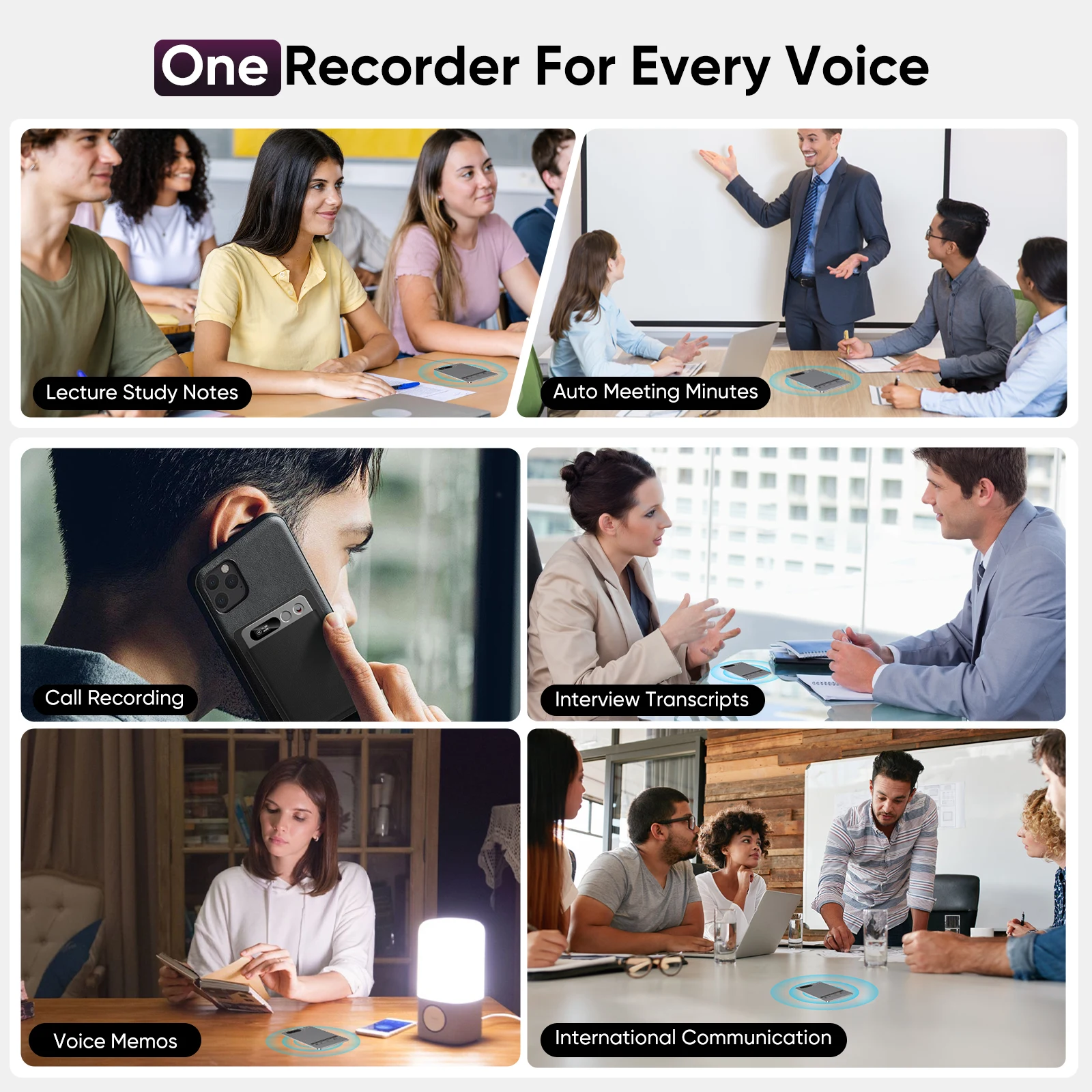 AIGLASSZ Note N07 – Mini AI Voice Recorder, 118 Languages, ChatGPT App Transcription - Image 5